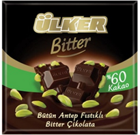 Picture of Ulker Bitter 60% Chocolate Bar with Pistachio 70g
