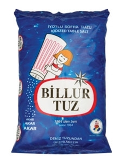 Billur Refined Salt - Iyotlu Sofra Tuzu - 1kg