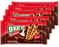 5xULKER RULOKAT WAFER CHOCOLATE - Rulokat Cikolatali Kremali Cubuk Gofret - 150GR 