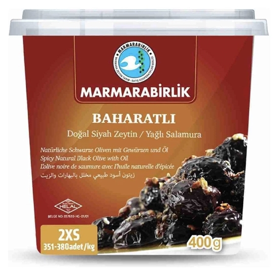 Marmarabirlik Seasoned Black Olives - Baharatli Salamura 400g