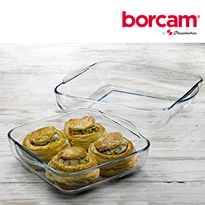 Borcam - Square Glass Tray - Yuvarlak Firin Tepsisi