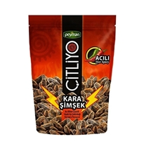 Peyman Hot Spicy Black Sunflower Seeds Kara Simsek - Siyah Aycekirdegi Aci Soslu - 160g